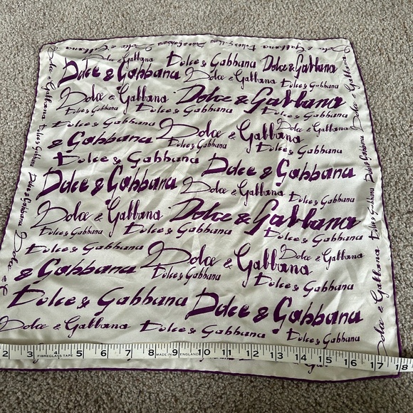 Authentic Dolce and Gabbana white and purple Silk Scarf - Picture 7 of 7
